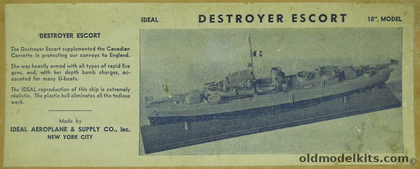 Ideal Aeroplane & Supply Destroyer Escort (1945) - 18 Inches Long, 1505 plastic model kit